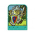 Story Builder Crazy Castle Card with Knight Carrying Shield and Sword Pattern: {умерено синьо-зелен}