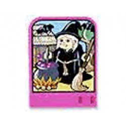 Story Builder Pink Palace Card with Witch in Black Dress Pattern: {ярко пурпурен}