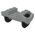 Train Wheel RC, Holder with Black Train Wheel Pair on Chrome Silver Metal Axle with Slots (2878 / 2879c01): {сив}