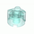 Тухличка 2X2 кръгла с кръстат отвор : {прозрачно светло син}