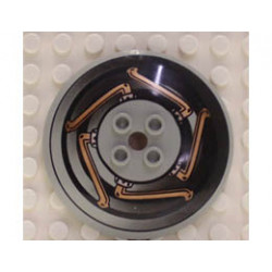 Dish 6 x 6 Inverted (Radar) - Hollow Studs with Copper and Black Machinery Pattern: {сив}