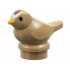 Bird, Small with Black Eyes, Bright Light Orange Beak and Reddish Brown and White Forehead Pattern: {пясъчно жълт}