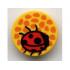 Tile, Round 2 x 2 with Orange Spots / Flower Center and Red Ladybug Pattern: {ярко жълт}