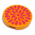 Tile, Round 2 x 2 with Radiating Magenta Teardrops / Flower Center Pattern: {ярко жълто-оранжев}