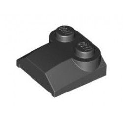 Slope, Curved 2 x 2 x 2/3 with Two Studs and Curved Sides, Lip End: {черен}