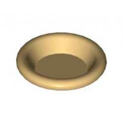 Minifigure, Utensil Dish 3 x 3: {хромирано златист}