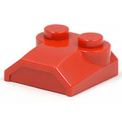 Slope, Curved 2 x 2 x 2/3 with Two Studs and Curved Sides, Lip End : {ярко червен}