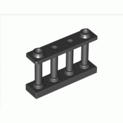 Ограда 1X4X2 с 2 пъпки : {черен}