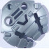 Bionicle Weapon 5 x 5 Shield with Triple Blasters: {сребрист}