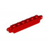Hinge Brick 1 x 6 Locking with 1 Finger Vertical End and 2 Fingers Vertical End, 9 Teeth: {ярко червен}