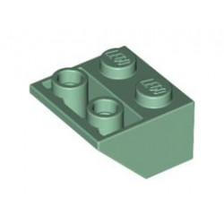Покривна плочка 2X2/45° инверсна (*) с плосък долен пин: {пясъчно зелен}