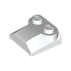 Slope, Curved 2 x 2 x 2/3 with Two Studs and Curved Sides, Lip End: {бял}