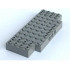 Brick, Modified 5 x 12 with Two 1 x 2 Cutouts, 3 Holes on Side: {тъмно сив}