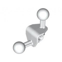 Bionicle Ball Joint 4 x 4 x 2 90 Degree with 2 Ball Joints and Axle Hole: {бял}