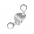 Bionicle Ball Joint 4 x 4 x 2 90 Degree with 2 Ball Joints and Axle Hole: {бял}