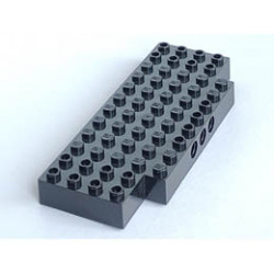 Brick, Modified 5 x 12 with Two 1 x 2 Cutouts, 3 Holes on Side: {черен}