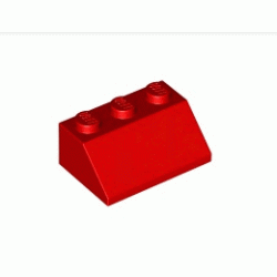 Покривна плочка 2X3/45°: {ярко червен}