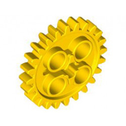 Technic, Gear 24 Tooth (2nd Version - 1 Axle Hole): {ярко жълт}