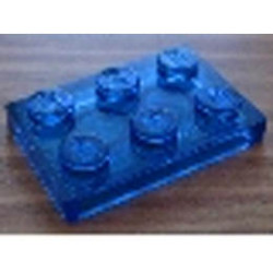 Плочка 2X3: {прозрачно син}