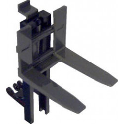 Vehicle, Forklift Wide 1 x 2 Hinge Plate Locking and Dark Gray Wide Forks Reinforced: {черен}