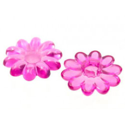 Clikits Icon, Flower 10 Petals 2 x 2 Large with Pin, Polished (Transparent Colors Only): {прозрачен умерено червеникаво виолетов}