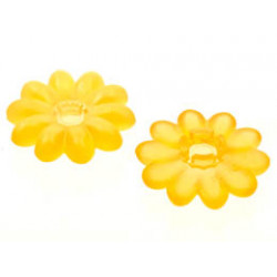 Clikits Icon, Flower 10 Petals 2 x 2 Large with Pin, Frosted (Solid and Transparent Colors): {прозрачно огнено жълто-оранжев}