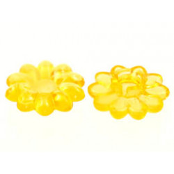 Clikits Icon, Flower 10 Petals 2 x 2 Small with Pin, Polished (Transparent Colors Only): {прозрачно огнено жълто-оранжев}