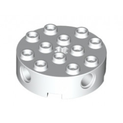 Техническа тухличка 4x4 кръгла: {бял}