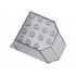 Windscreen 6 x 4 x 3 Flat Top with Studs and 1 x 4 Holes on Bottom: {прозрачно кафяв}
