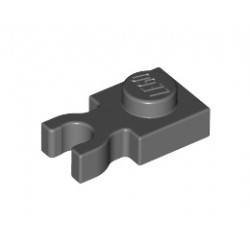 Plate, Modified 1 x 1 with U Clip Thick (Vertical Grip): {тъмно каменно сив}