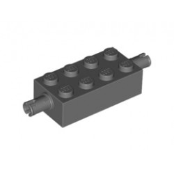Свързващ елемент 2X4 с 2 щракалки : {тъмно каменно сив}