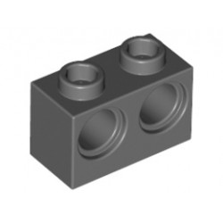 Тухличка 1X2 с 2 отвора Ø 4,87: {тъмно каменно сив}