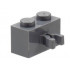 Brick, Modified 1 x 2 with Split U Clip Thick (Vertical Grip): {тъмно каменно сив}