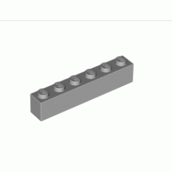 Тухличка 1X6: {умерено каменно сив}