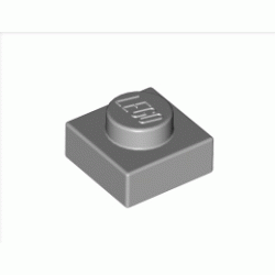 Плочка 1X1: {умерено каменно сив}