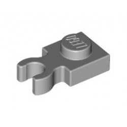 Plate, Modified 1 x 1 with U Clip Thick (Vertical Grip): {умерено каменно сив}