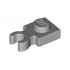 Plate, Modified 1 x 1 with U Clip Thick (Vertical Grip): {умерено каменно сив}