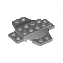 Плочка, модифицирана 6 x 6 x 2/3 кръст с купол: {умерено каменно сив}