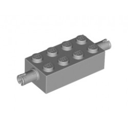 Свързващ елемент 2X4 с 2 щракалки : {умерено каменно сив}