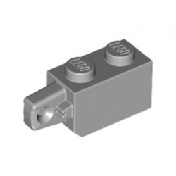 Hinge Brick 1 x 2 Locking with 1 Finger Vertical End: {умерено каменно сив}