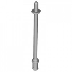 Bar   8L with Stop Rings and Pin (Technic, Figure Accessory Ski Pole) - Rounded End: {умерено каменно сив}