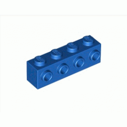 Тухличка 1X4 с 4 пъпки: {ярко син}