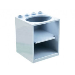 Container, Cupboard 4 x 4 x 4 with Elliptical Hole for Sink: {пясъчно син}