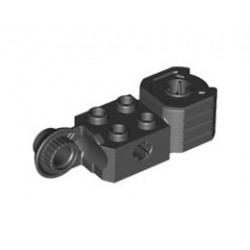 Technic, Brick Modified 2 x 2 with Axle Hole, Rotation Joint Ball Half (Vertical Side), Vertical Axle Hole End (Fist): {черен}