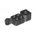 Technic, Brick Modified 2 x 2 with Axle Hole, Rotation Joint Ball Half (Vertical Side), Vertical Axle Hole End (Fist): {черен}
