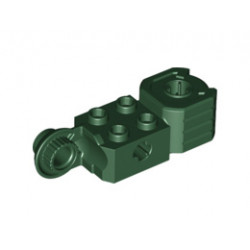 Technic, Brick Modified 2 x 2 with Axle Hole, Rotation Joint Ball Half (Vertical Side), Vertical Axle Hole End (Fist): {земно зелен}