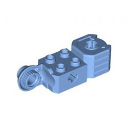 Technic, Brick Modified 2 x 2 with Axle Hole, Rotation Joint Ball Half (Vertical Side), Vertical Axle Hole End (Fist): {умерено син}