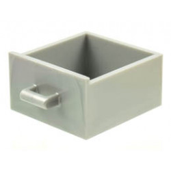 Container, Cupboard 4 x 4 x 4 Drawer, Open Handle: {сребрист}