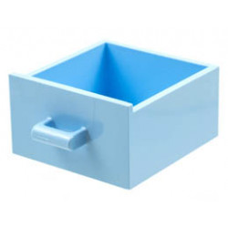 Container, Cupboard 4 x 4 x 4 Drawer, Open Handle: {светло кралско син}
