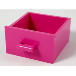 Container, Cupboard 4 x 4 x 4 Drawer, Open Handle : {ярко пурпурен}
